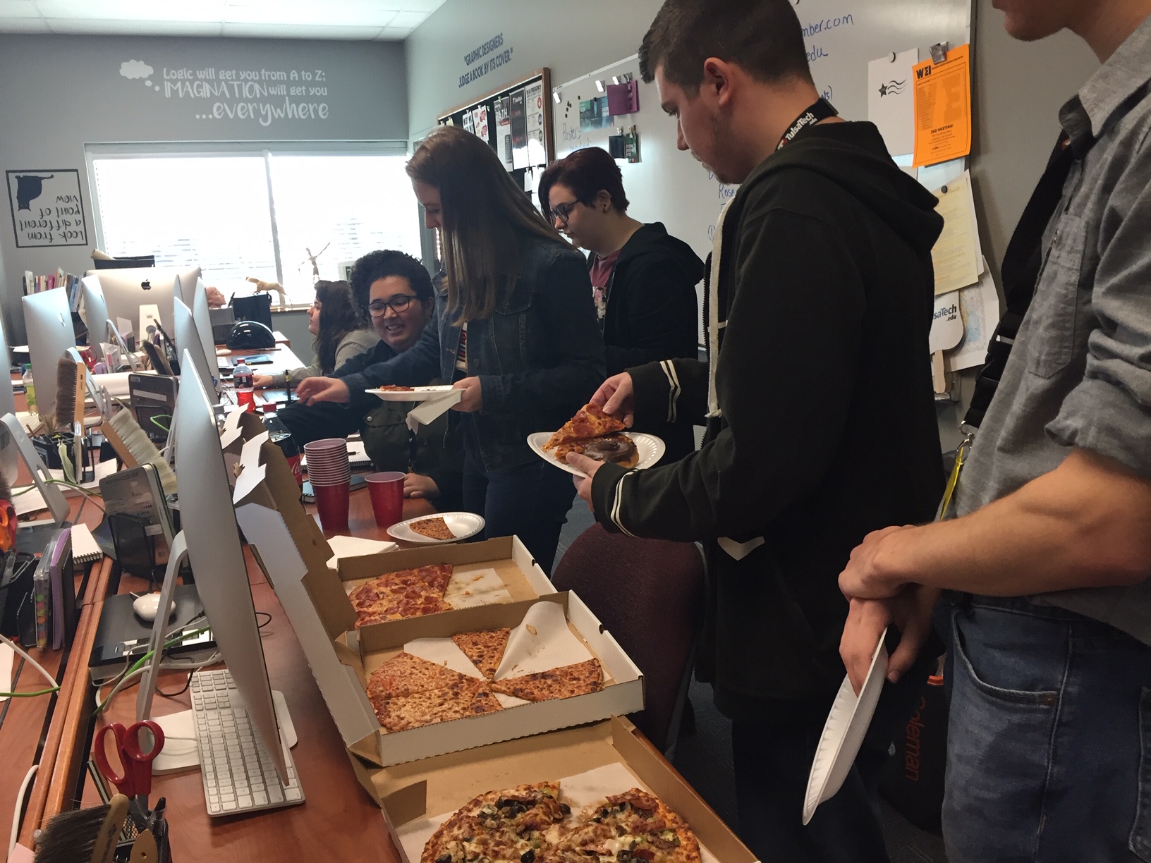 Pizza party for Riverside Tulsa Tech